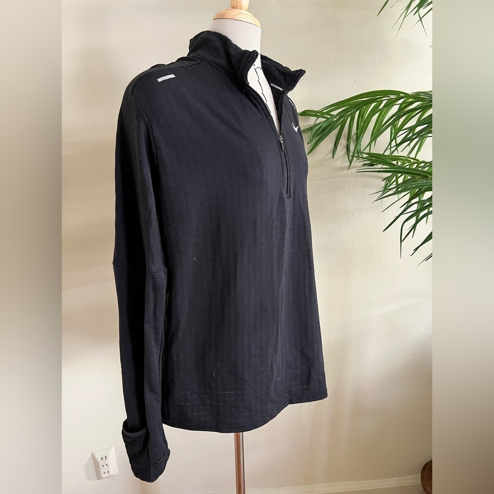 Nike Black Long Sleeve Pullover Running Shirt - Size L - Picture 3 of 10